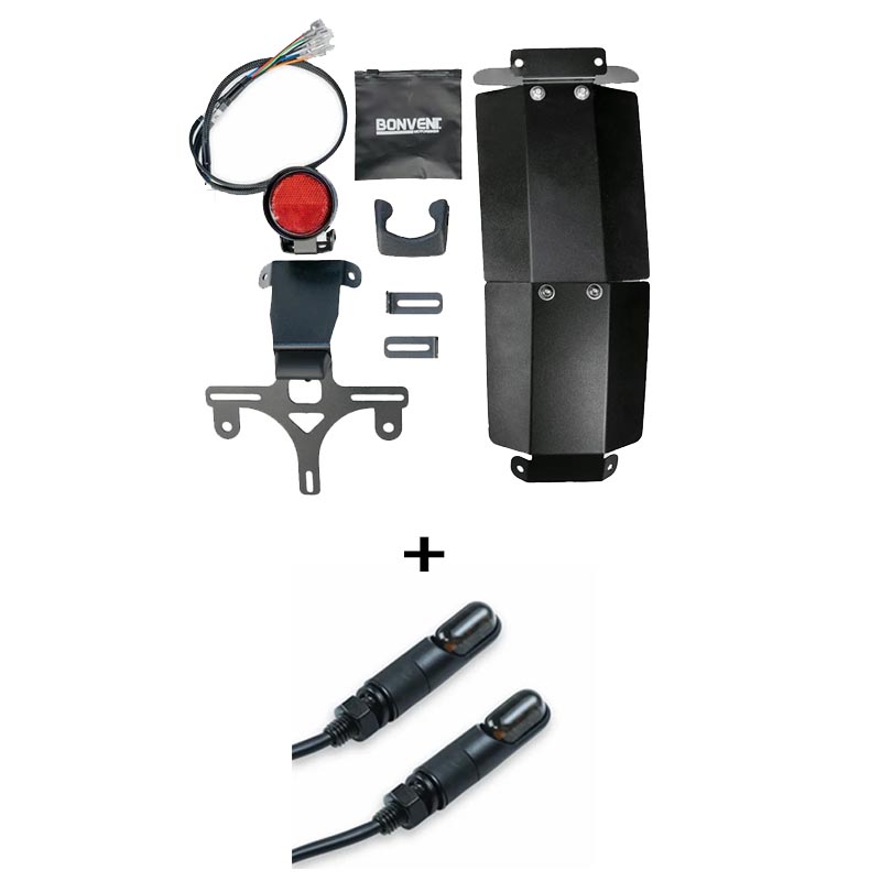 Kit mini-feu arrière LED avec une paire de clignotants Neo Scrambler Bonvent pour Royal Enfield Bear 650.