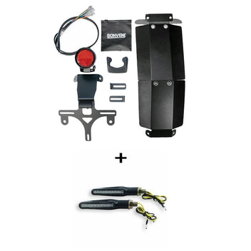 Kit mini-feu arrière LED avec une paire de clignotants Strip Scrambler Bonvent pour Royal Enfield Bear 650.