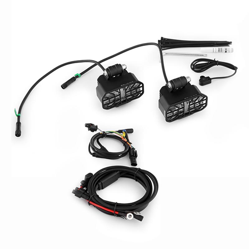 Feux additionnels moto LED Microflooter 3.0 pour montage sur crash bar Wunderlich. Blackpines.fr
