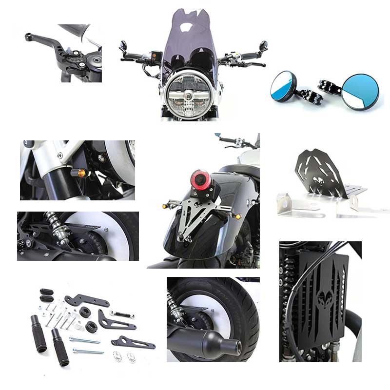 Kit custom homologue Hedgehog Motorcycles pour Royal Enfield Super Meteor 650. Blackpines.fr
