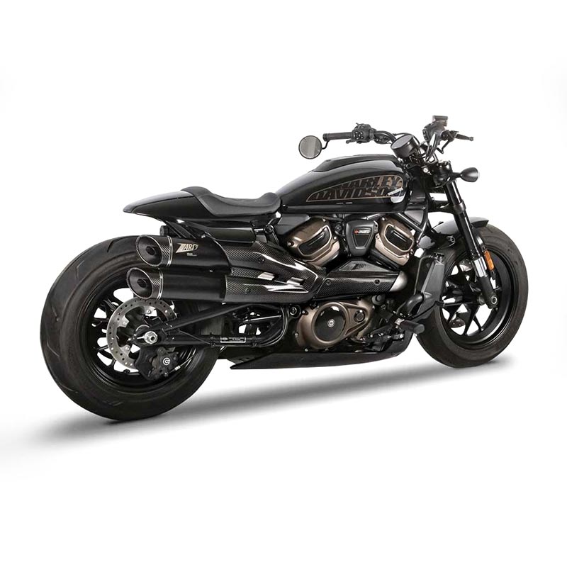 Ligne complète GT 2 en 1 Zard pour Harley-Davidson Sportster S 1250 avec embout carbone.