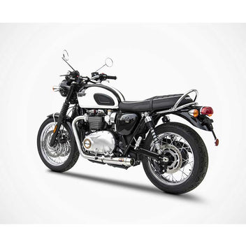 Ligne echappement court Zard pour Triumph Bonneville. Blackpines.fr