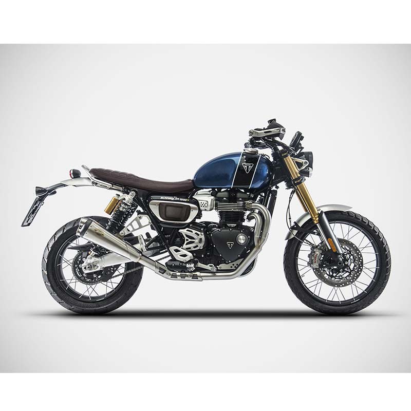 Ligne d'échappement basse Triumph Scrambler 1200 Zard. Blackpines.fr