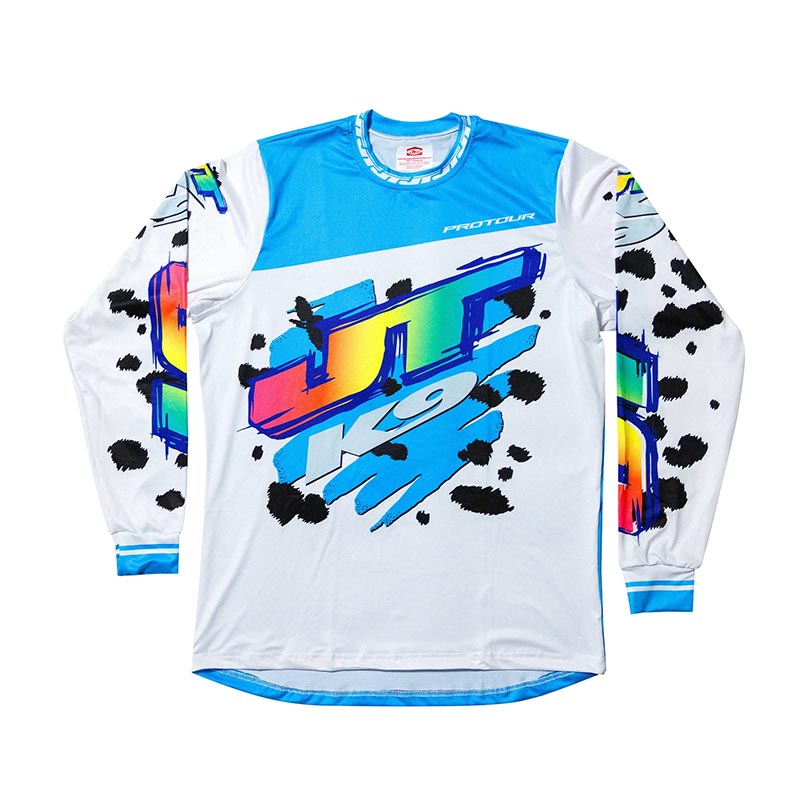 Maillot MX Dalmatian K9 bleu JT Racing USA.
