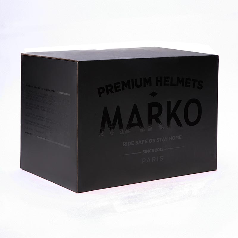 Packaging casque moto integral Marko Dark Side. Blackpines.fr
