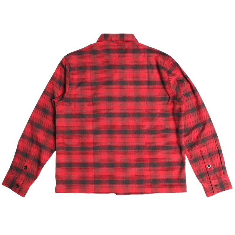 Chemise boxy flanelle MARCUS Morex Custom rouge et noir.
