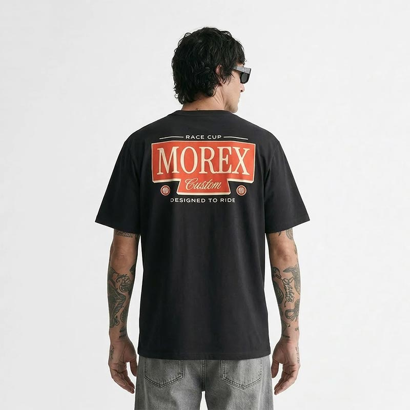 T-shirt noir regular FLATLINE Morex Custom dos.