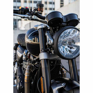 Support clignotants moto Motone Customs pour Triumph LC. Blackpines.fr