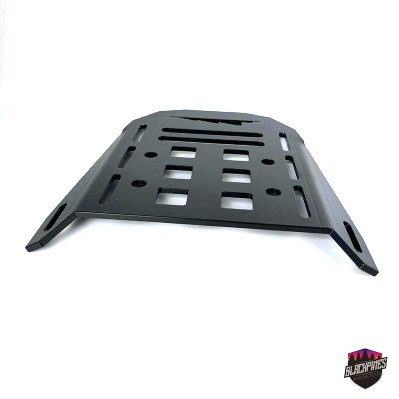 Porte-bagages aluminium 4 mm Blackpines pour enduro et trail.