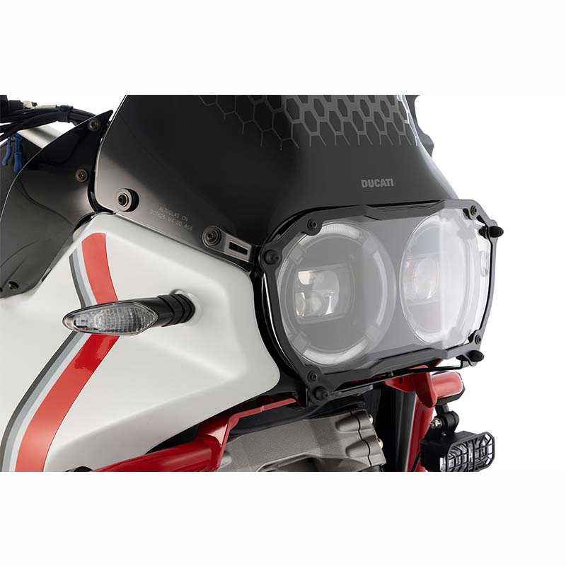 Protection de phare amovible Clear Wunderlich pour Ducati DesertX. Blackpines.fr