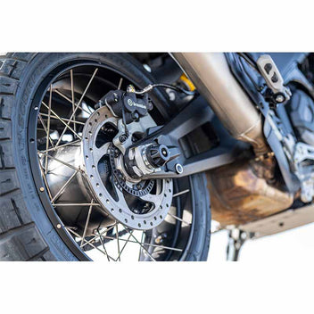Protection essieu arriere pour Ducati DesertX et Multistrada V4 Wunderlich Doubleshock. Blackpines.fr