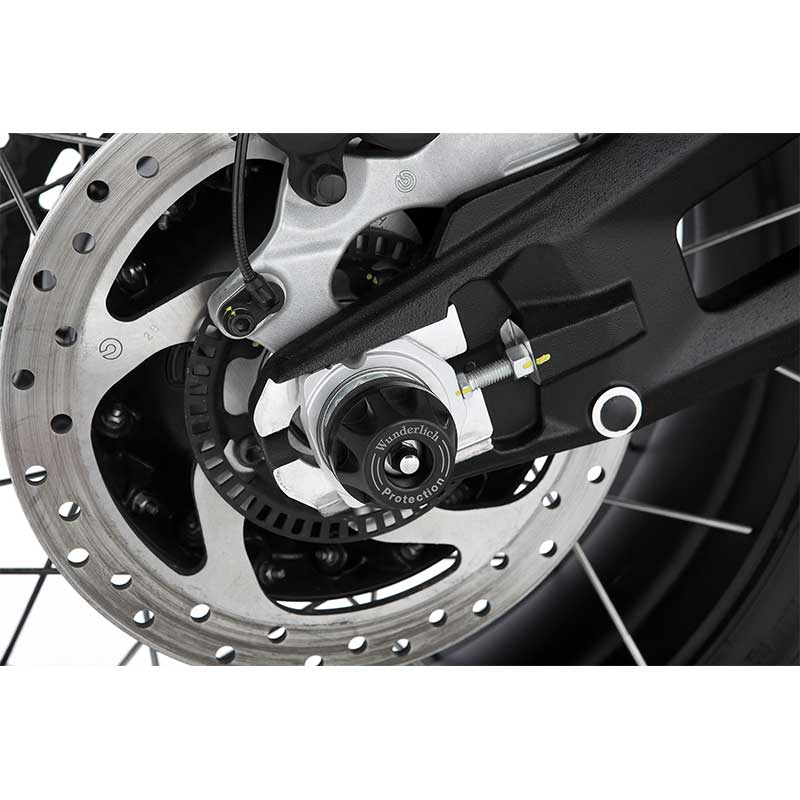Protection essieu arriere pour Ducati DesertX et Multistrada V4 Wunderlich Doubleshock. Blackpines.fr