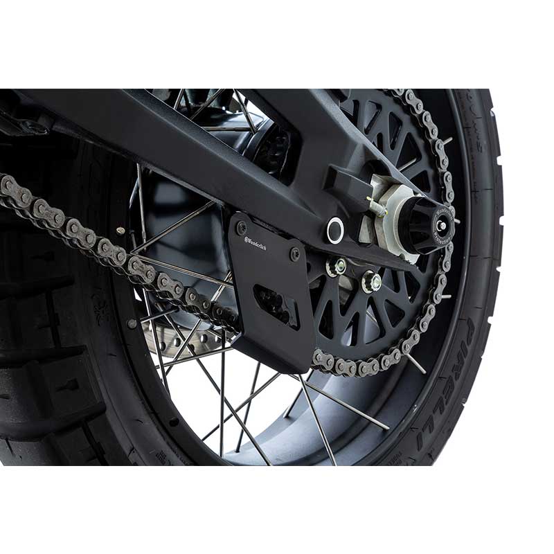 Protege chaine moto inferieurs Wunderlich pour Ducati DesertX. Blackpines.fr 