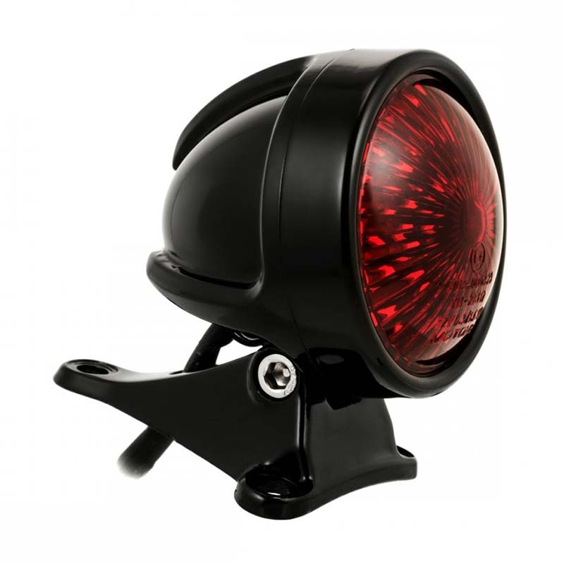 Feu Arrière De Moto En Alliage D'Aluminium Noir - Étanche, Montage Universel, Lampe Halogène Haute Luminosité - 9