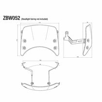 Kit de montage ZBW052B pour saute-vent CF011 (BMW R nineT) | Rizoma - blackpines.fr
