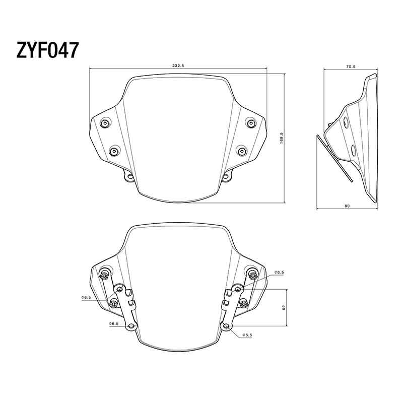 Saute-vent Rizoma ZYF047B pour Yamaha mt-09. Blackpines.fr