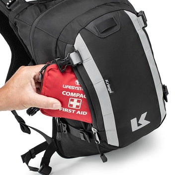 Sac à dos moto Kriega 15 litres R15 noir, poche latérale.