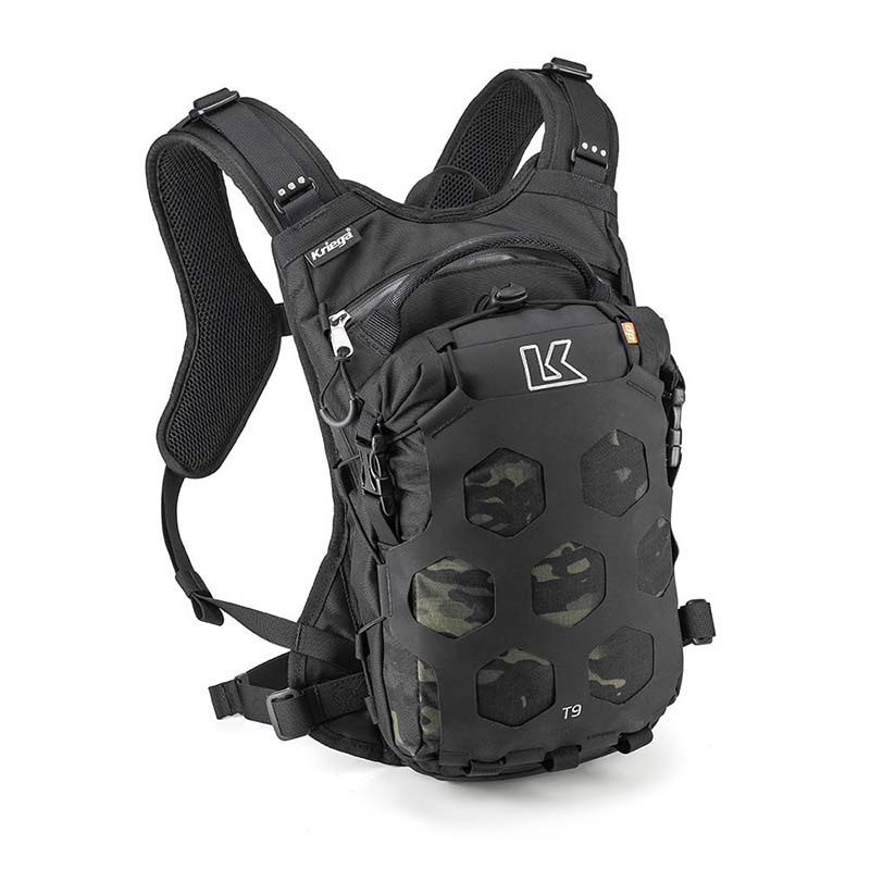 Sac à dos moto Kriega Trail9 Multicam noir.