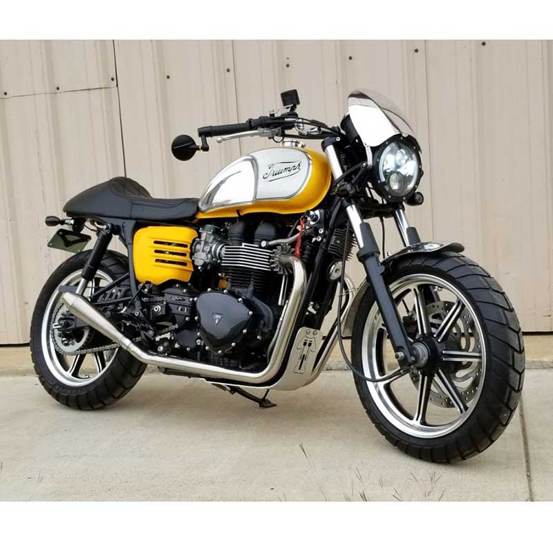 Saute-vent Moto Aluminium Brossé Platine - Style Café Racer - Pour BMW R NineT - Marque Brazoline