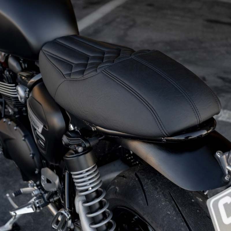 Selle Motone Customs speed cafe diamondblack pour Speed Twin 1200. Blackpines.fr