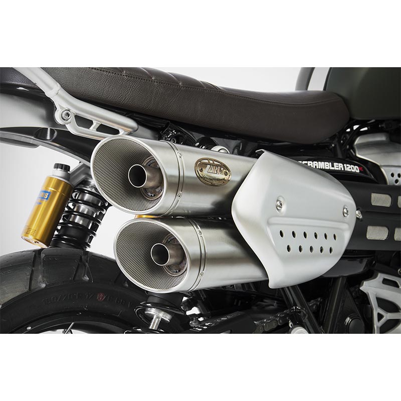Silencieux inox Zard pour Triumph Scrambler 1200 2021 à 2023.