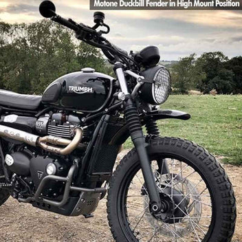 Support garde-boue avant sureleve Motone pour Triumph Twins. Blackpines.fr