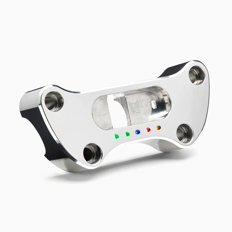 Support Motogadget poli pour Motoscope Mini sur Harley-Davidson. Blackpines.fr