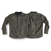 Sur-chemise moto Age of Glory Runaway Riding Shirt Dark Olive.