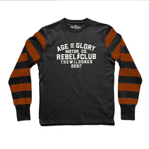 T-shirt moto manches longues Age Of Glory The Wild Ones. Noir délavé, rouille.