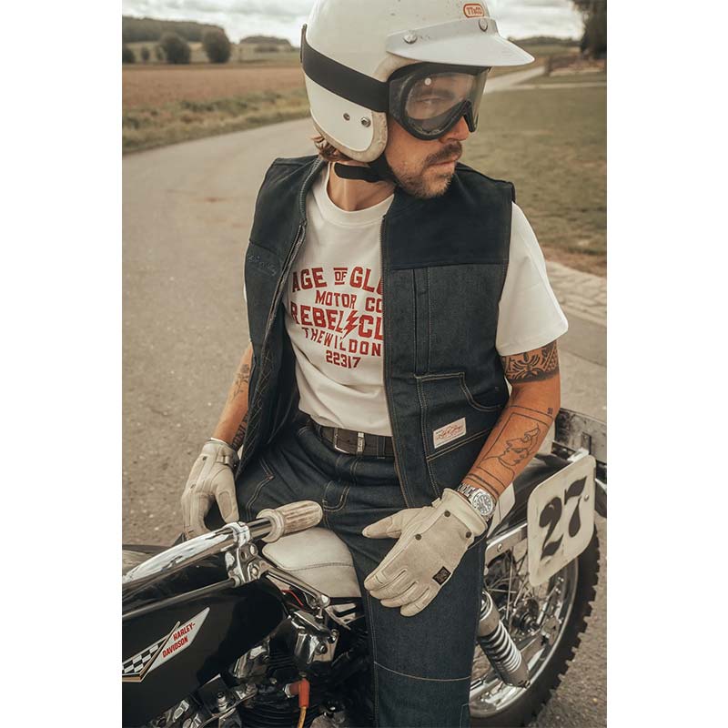 Tee shirt moto manches courte The Wild Ones écru Age of glory.