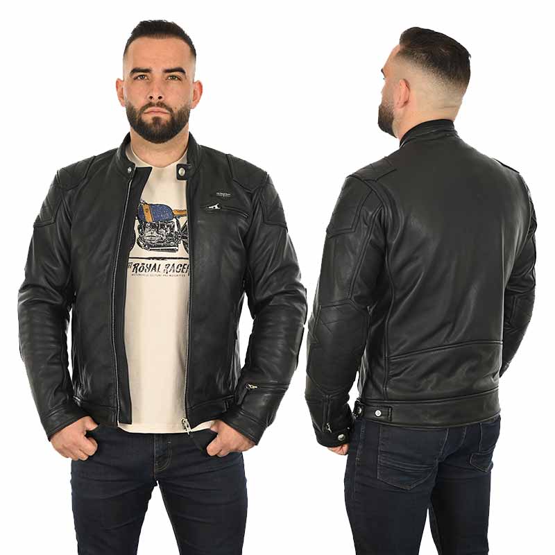 Blouson moto cuir homme Race The Royal Racer. Blackpines.fr