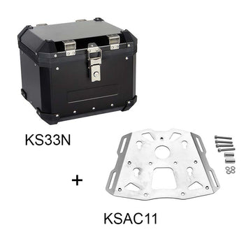 Top case aluminium noir S-LINE KS33N plus platine KSAC11. Blackpines.fr