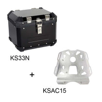 Top case aluminium noir S-LINE KS33N plus platine KSAC15. Blackpines.fr