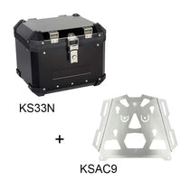 Top case aluminium noir S-LINE KS33N plus platine KSAC9. Blackpines.fr