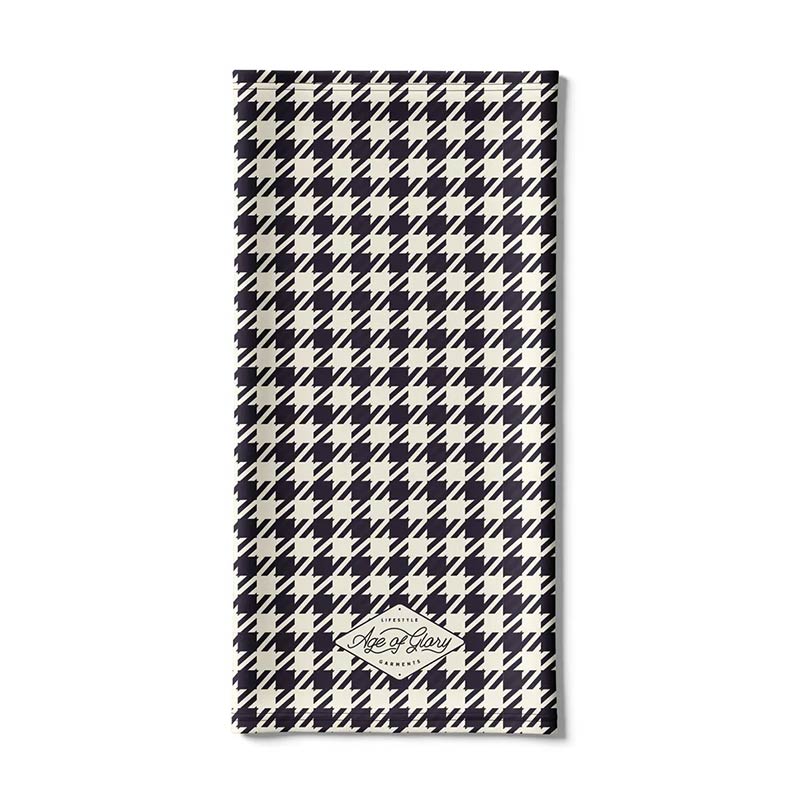 Tour de cou Age of Glory Houndstooth noir et blanc.