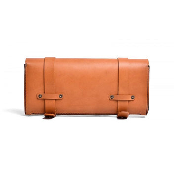 Trousse a outils en cuir et toile ciree Motone Customs. Blackpines.fr