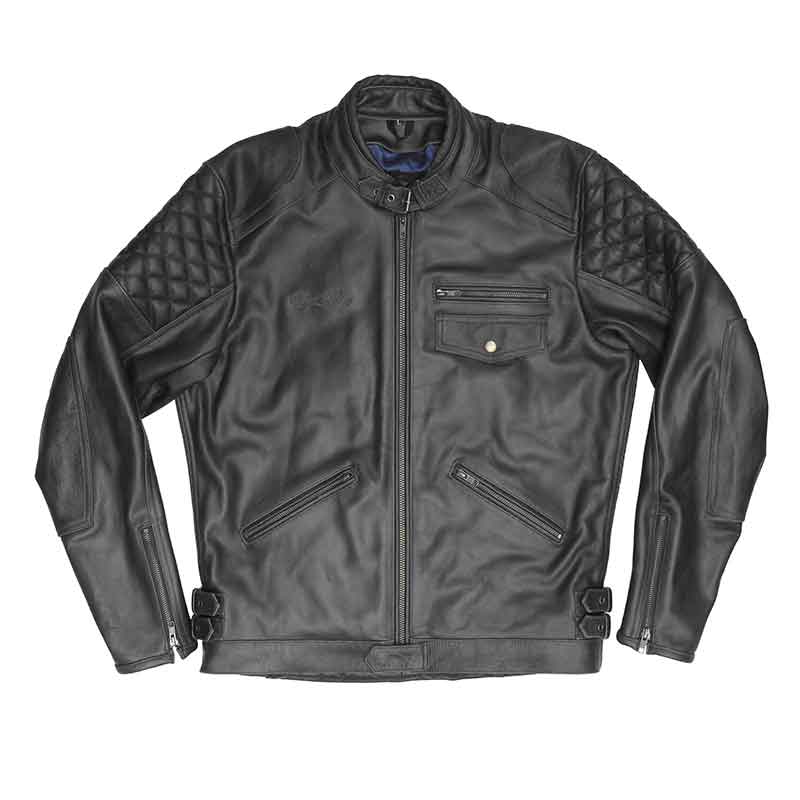 Veste moto cuir noir Kingpin Age of Glory. Blackpines.fr
