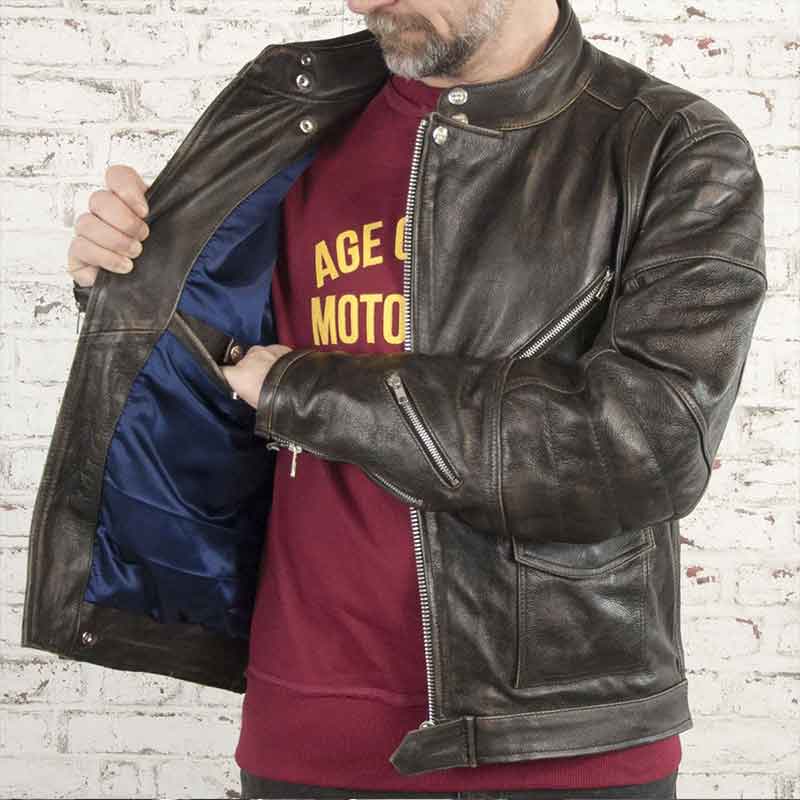 Veste cuir vieilli Rocker Age of Glory. Blackpines.fr