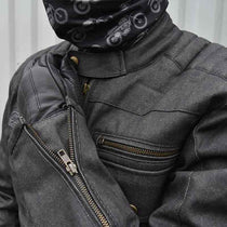 Veste moto denim enduit brut Worker Age of Glory. Blackpines.fr