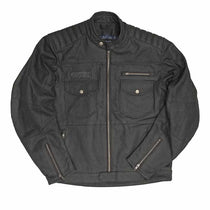 Veste moto denim enduit noir Worker Age of Glory. Blackpines.fr