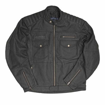 Veste moto denim enduit noir Worker Age of Glory. Blackpines.fr
