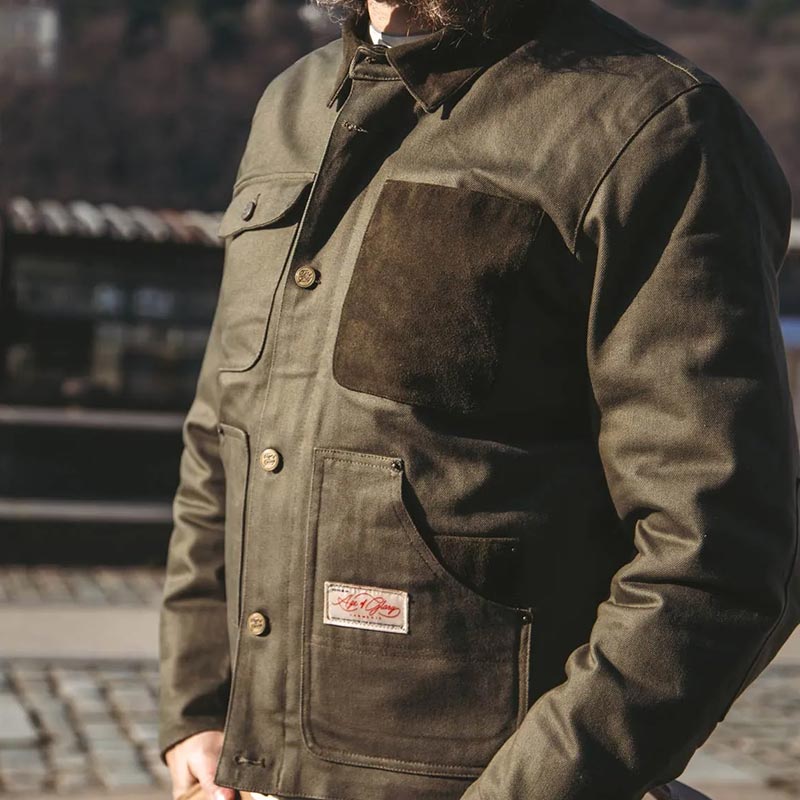 Age Of Glory : veste moto homologuée AA Craftsman couleur olive.