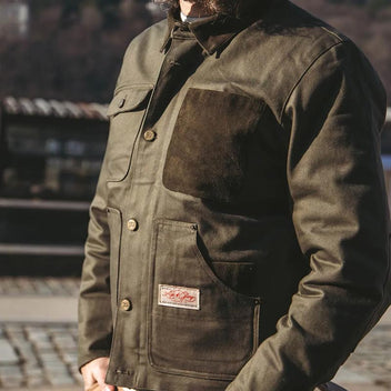 Age Of Glory : veste moto homologuée AA Craftsman couleur olive.