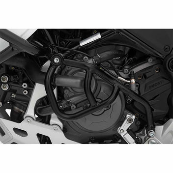 Pare-carter moteur gauche noir Wunderlich pour Ducati DesertX. Blackpines.fr