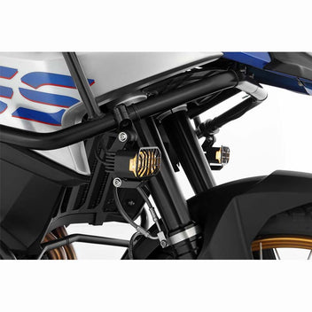 Feux additionnels moto LED Microflooter 3.0 pour montage sur crash bar Wunderlich. Blackpines.fr