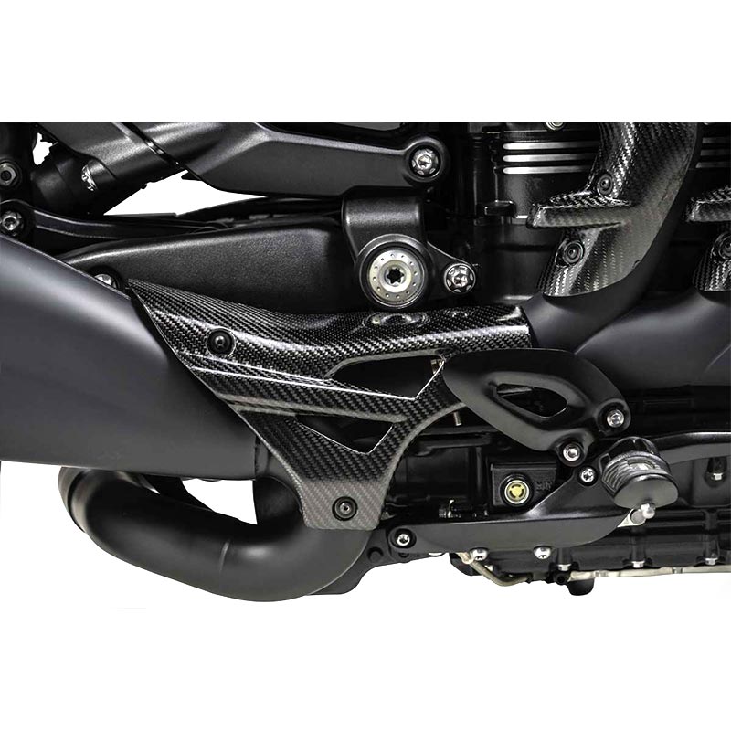 Échappement double sortie avec embout et caches en carbone Zard pour Triumph Rocket 3 2020-2023.