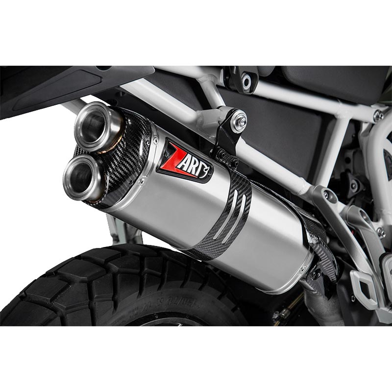 Échappement haut Zard pour Triumph Tiger 900 avec embout carbone.