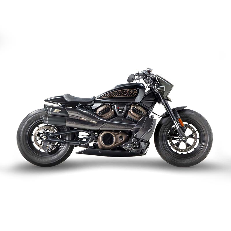 Ligne complète GT 2 en 1 Zard pour Harley-Davidson Sportster S 1250 avec embout carbone.