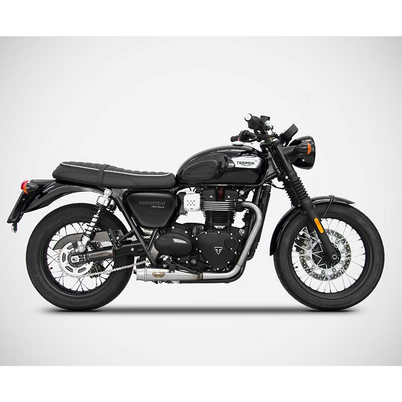 Ligne echappement court Zard pour Triumph Bonneville. Blackpines.fr