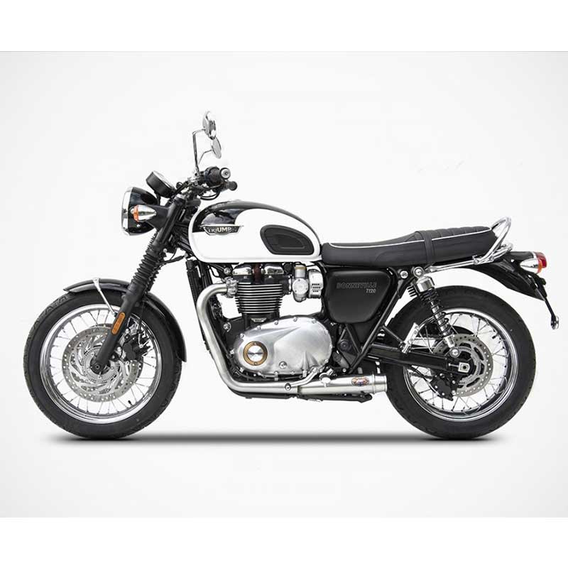 Ligne echappement court Zard pour Triumph Bonneville. Blackpines.fr